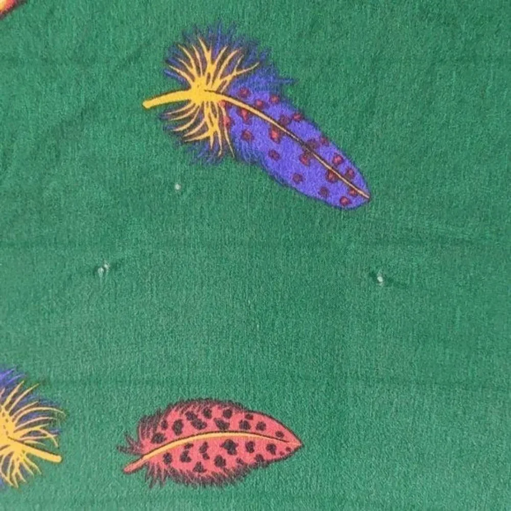 Indian Feathers Hunter Green  Plaid Scarf 31